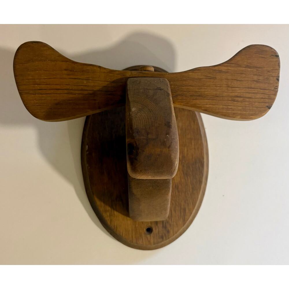 Vintage Wooden Moose Head Antlers Coat or Hat Rack for Cabin Woodland